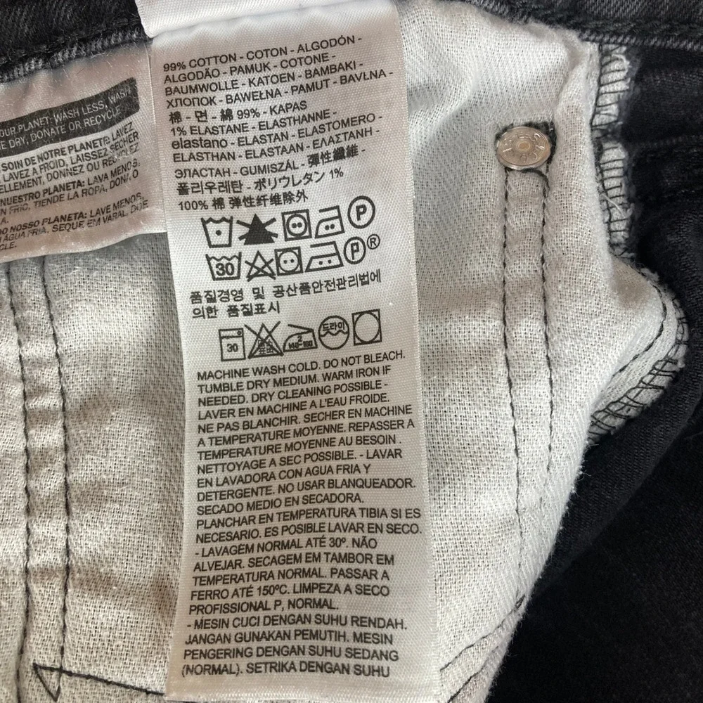 Levis 514 Straight‎ Fit Jeans Mens 34x29 (34x28) Faded Black Denim Pants